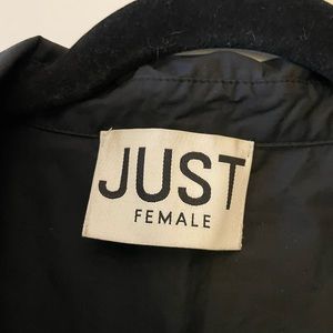 Just Female black collared shirt dress